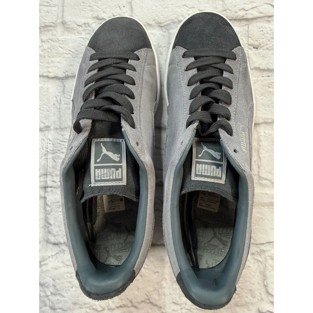 Puma Suede Classic Sneakers Mens 10.5 Grey‎ Excellent Low Top Suede 356568 54